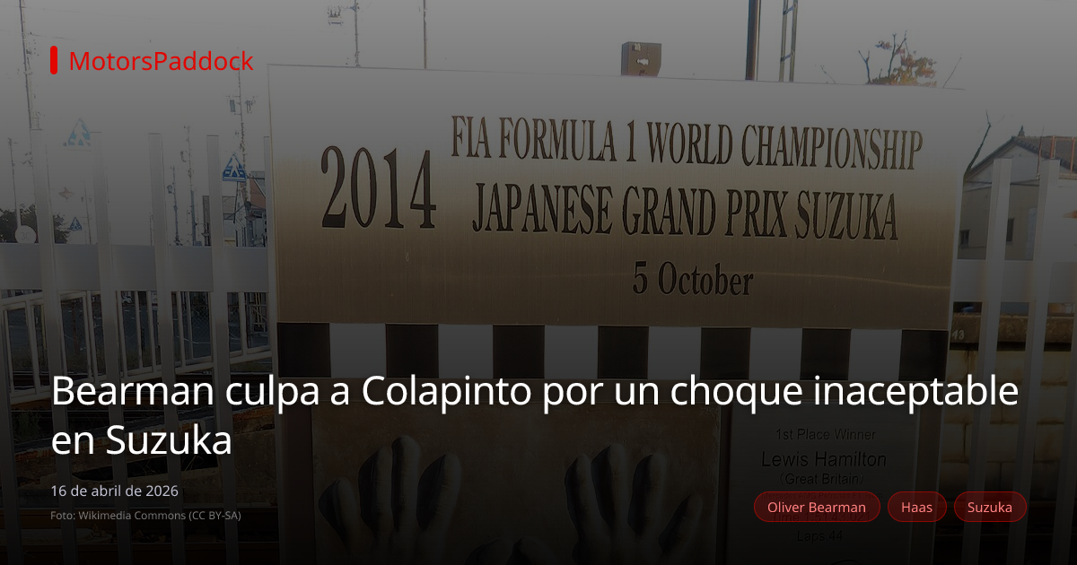 Bearman culpa a Colapinto por un choque inaceptable en Suzuka