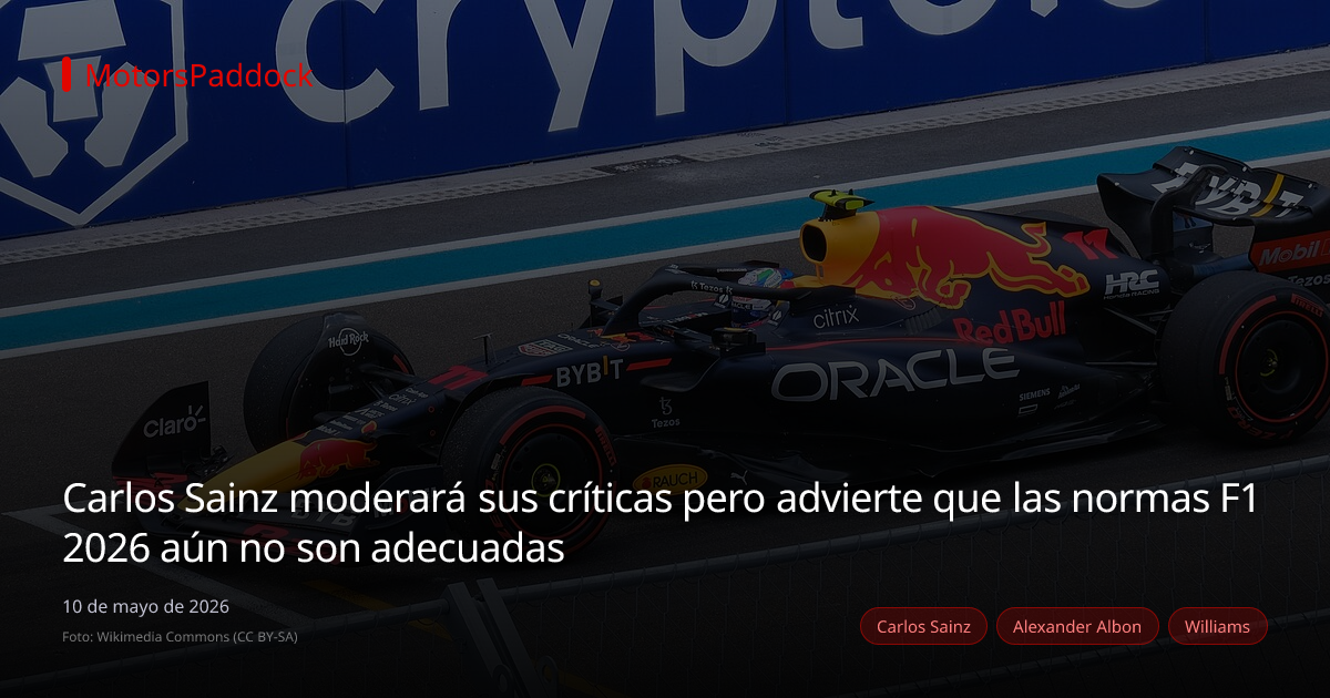 Carlos Sainz moderará sus críticas pero advierte que las normas F1 2026 aún no son adecuadas