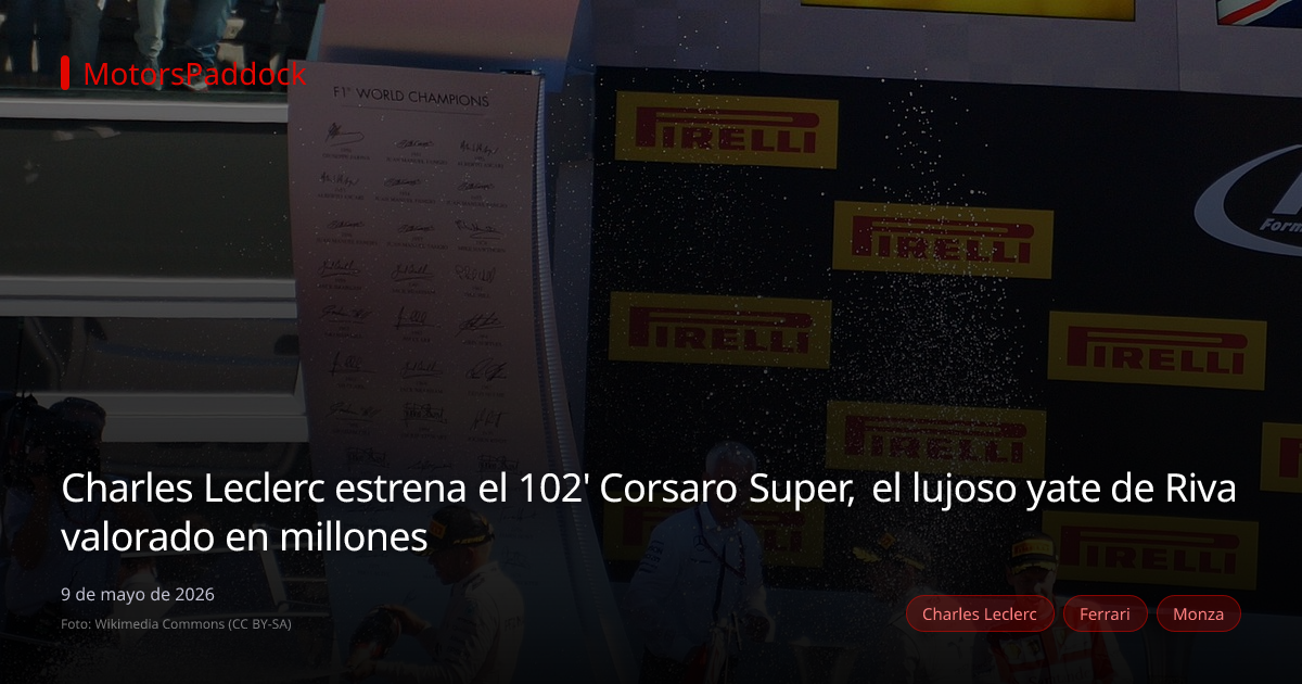 Charles Leclerc estrena el 102' Corsaro Super, el lujoso yate de Riva valorado en millones