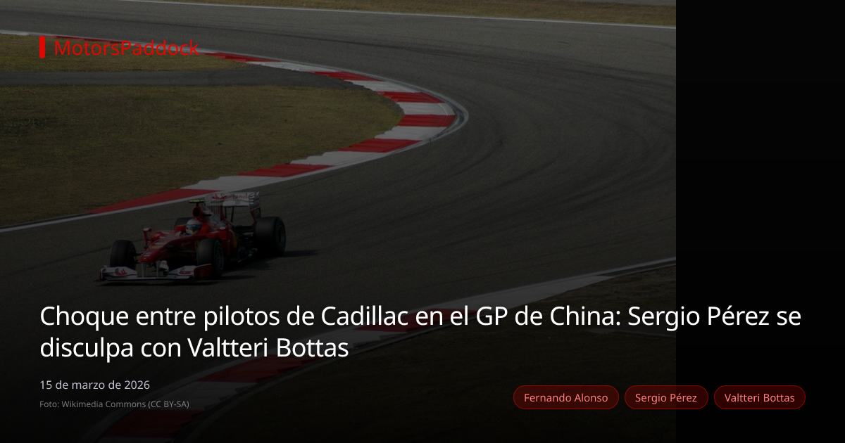 Choque entre pilotos de Cadillac en el GP de China: Sergio Pérez se disculpa con Valtteri Bottas
