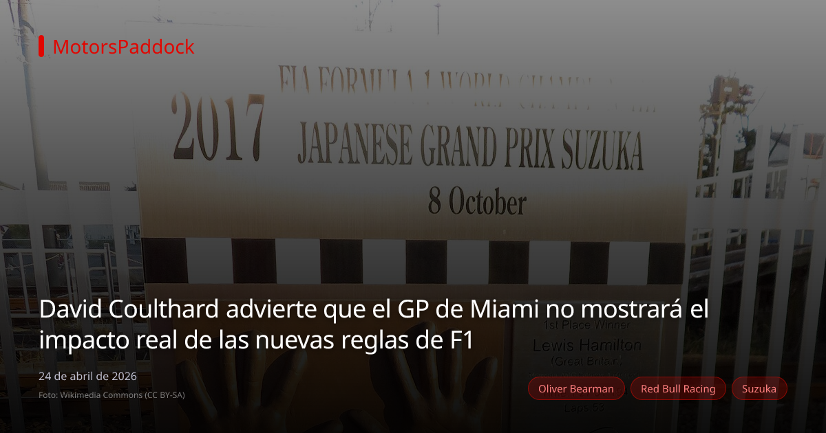David Coulthard advierte que el GP de Miami no mostrará el impacto real de las nuevas reglas de F1