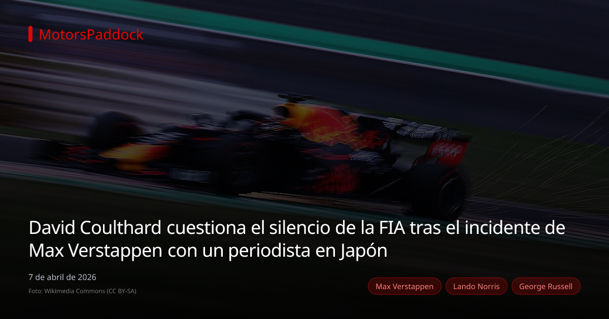 David Coulthard cuestiona el silencio de la FIA tras el incidente de Max Verstappen con un periodista en Japón