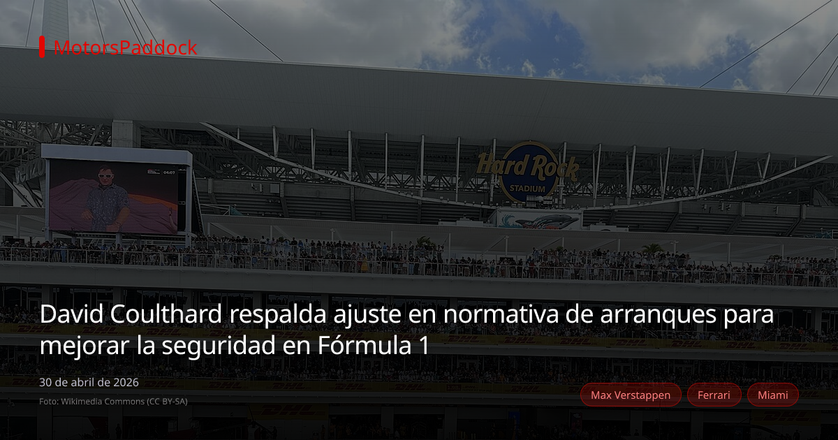 David Coulthard respalda ajuste en normativa de arranques para mejorar la seguridad en Fórmula 1