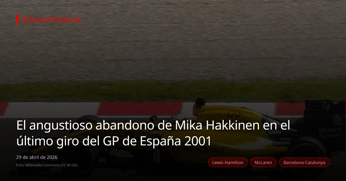 El angustioso abandono de Mika Hakkinen en el último giro del GP de España 2001