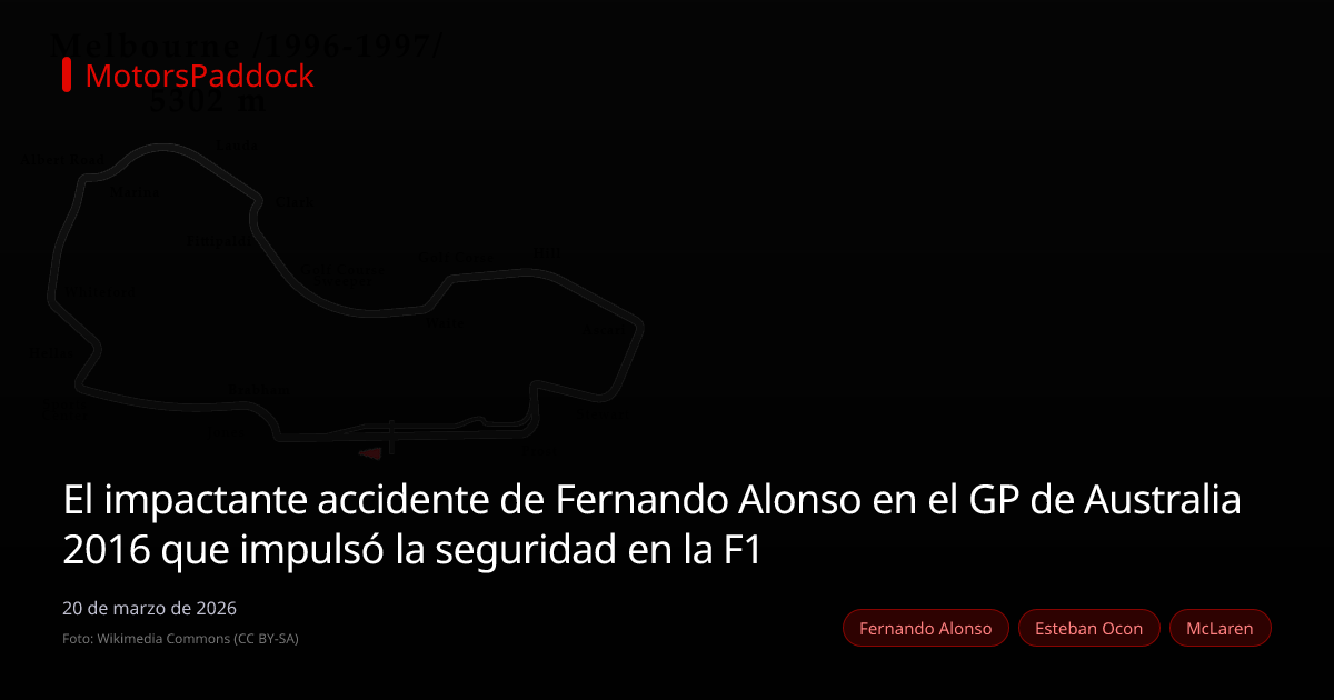 El impactante accidente de Fernando Alonso en el GP de Australia 2016 que impulsó la seguridad en la F1