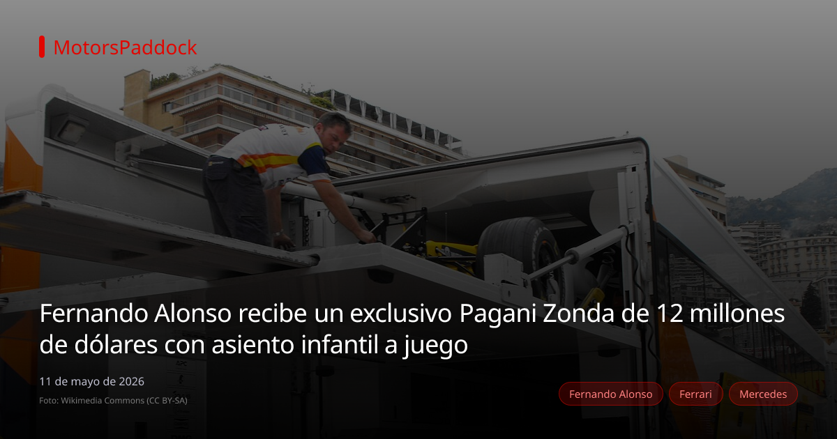 Fernando Alonso recibe un exclusivo Pagani Zonda de 12 millones de dólares con asiento infantil a juego