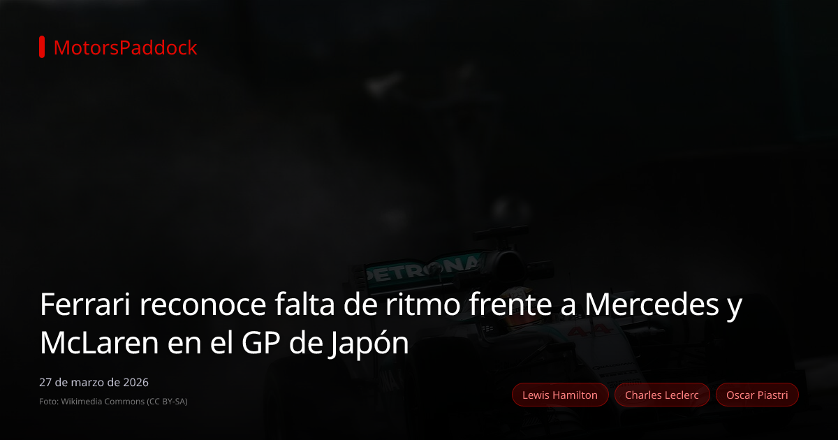 Ferrari reconoce falta de ritmo frente a Mercedes y McLaren en el GP de Japón
