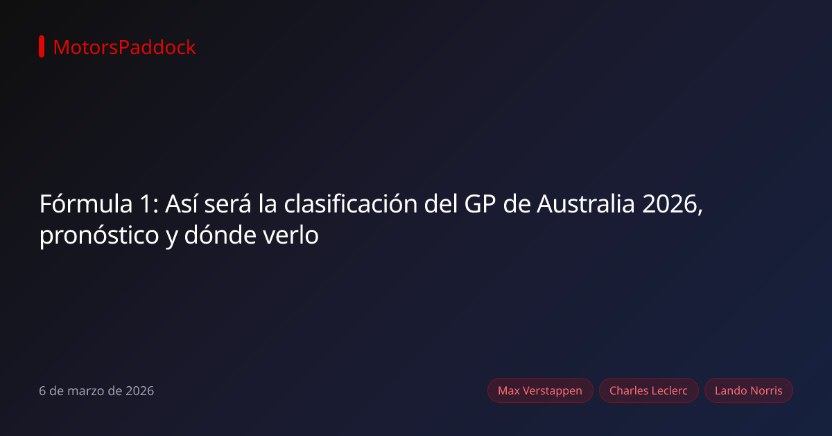 Fórmula 1: Así será la clasificación del GP de Australia 2026, pronóstico y dónde verlo