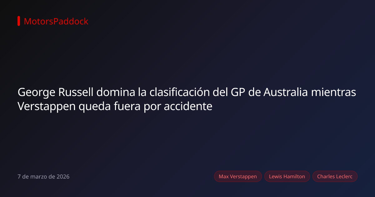George Russell domina la clasificación del GP de Australia mientras Verstappen queda fuera por accidente