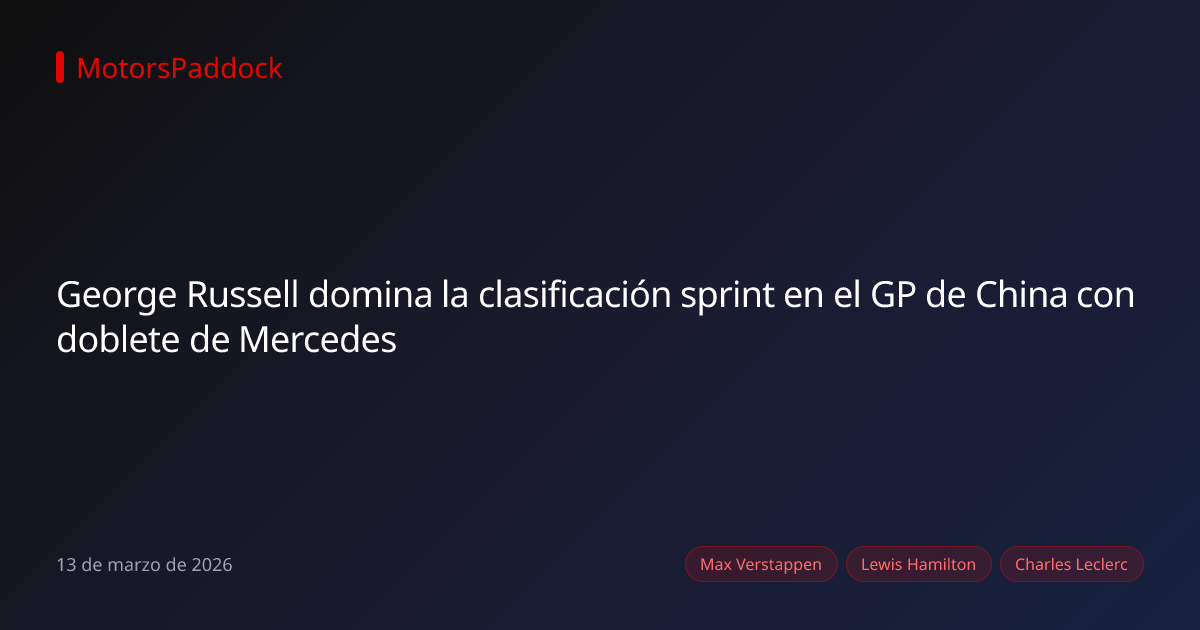 George Russell domina la clasificación sprint en el GP de China con doblete de Mercedes