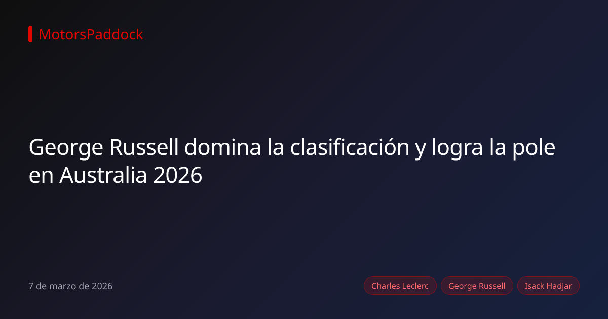 George Russell domina la clasificación y logra la pole en Australia 2026
