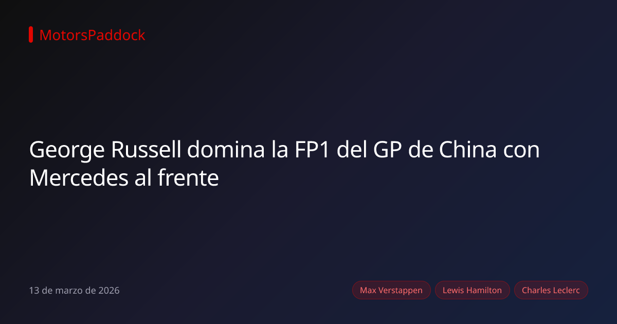 George Russell domina la FP1 del GP de China con Mercedes al frente