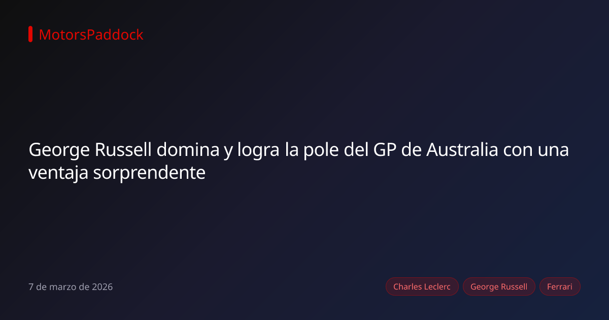 George Russell domina y logra la pole del GP de Australia con una ventaja sorprendente