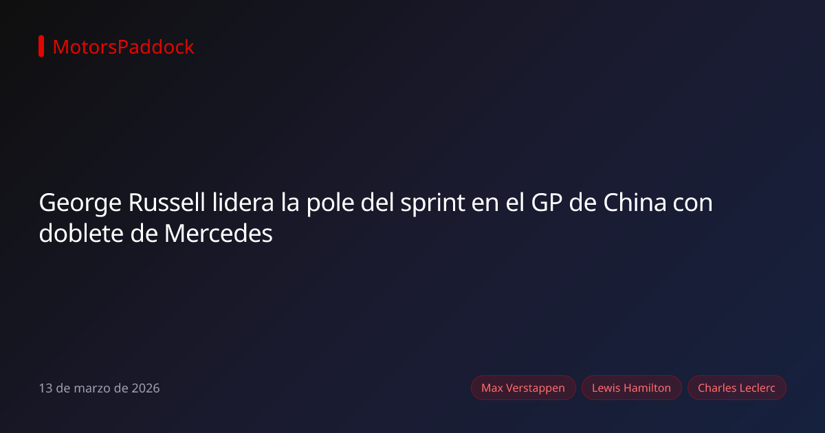 George Russell lidera la pole del sprint en el GP de China con doblete de Mercedes