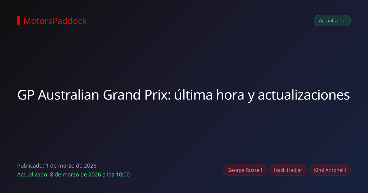 GP Australian Grand Prix: última hora y actualizaciones