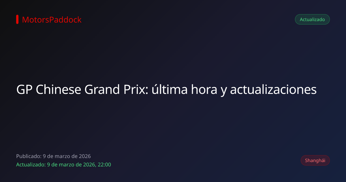 GP Chinese Grand Prix: última hora y actualizaciones