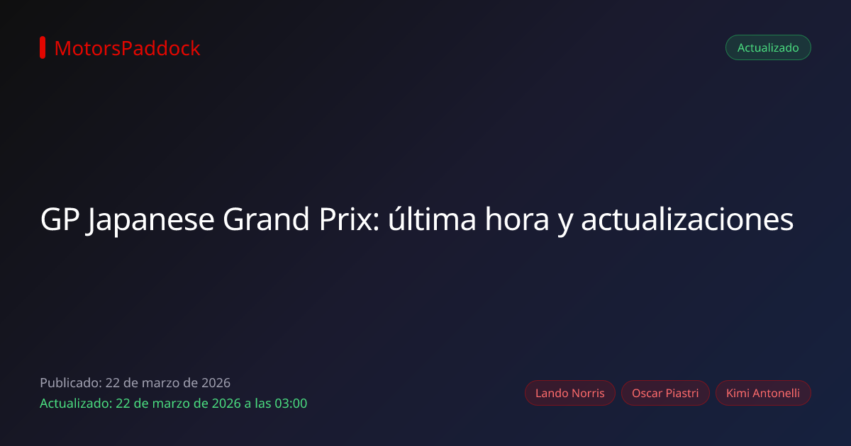 GP Japanese Grand Prix: última hora y actualizaciones