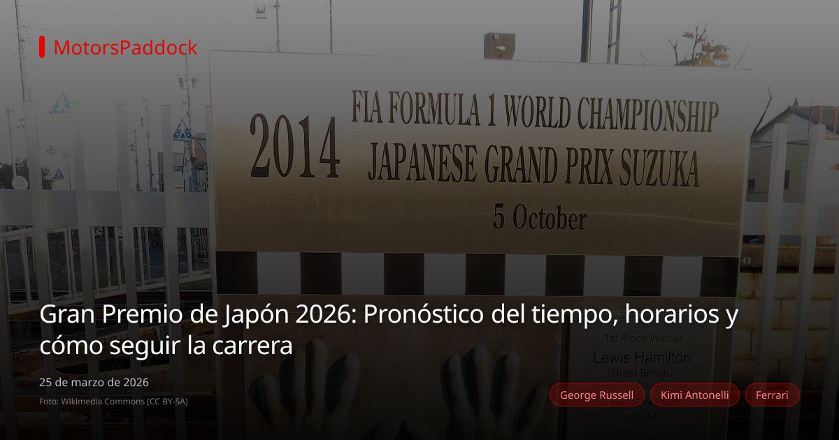Gran Premio de Japón 2026: Pronóstico del tiempo, horarios y cómo seguir la carrera