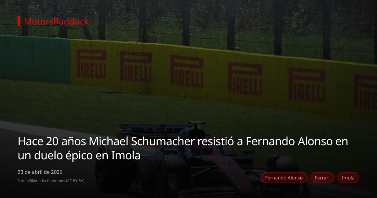 Hace 20 años Michael Schumacher resistió a Fernando Alonso en un duelo épico en Imola