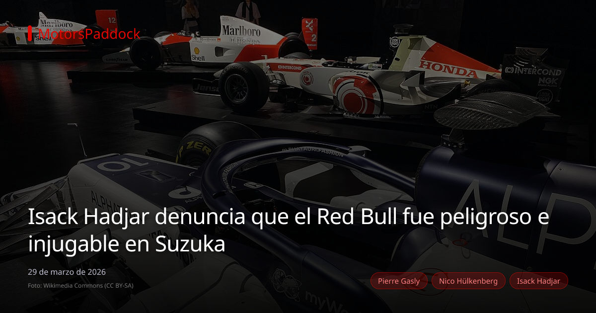 Isack Hadjar denuncia que el Red Bull fue peligroso e injugable en Suzuka