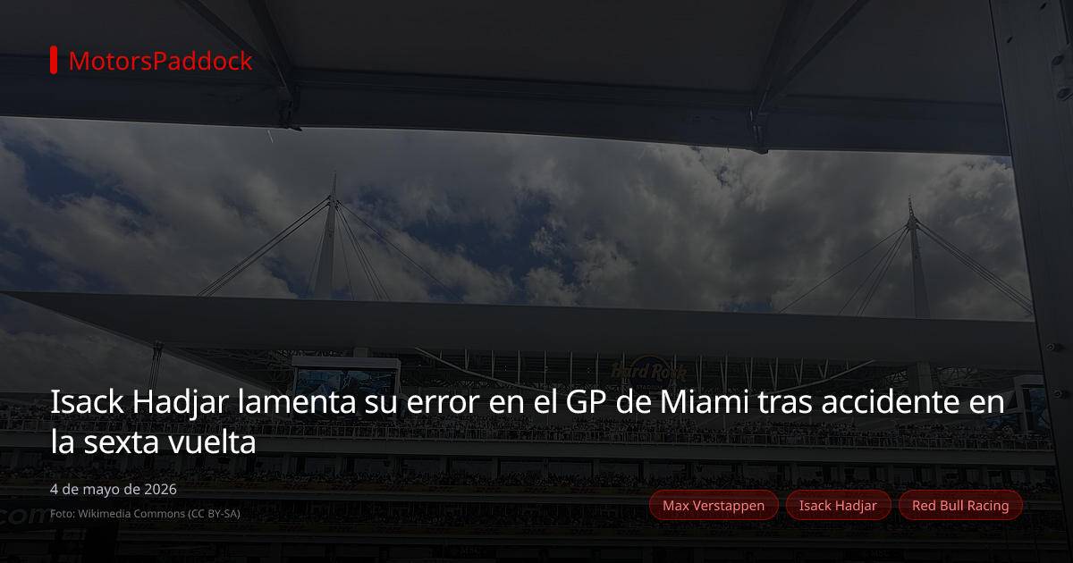 Isack Hadjar lamenta su error en el GP de Miami tras accidente en la sexta vuelta