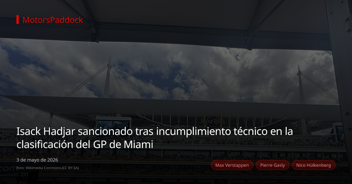 Isack Hadjar sancionado tras incumplimiento técnico en la clasificación del GP de Miami
