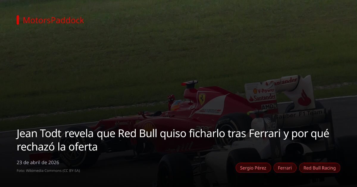 Jean Todt revela que Red Bull quiso ficharlo tras Ferrari y por qué rechazó la oferta