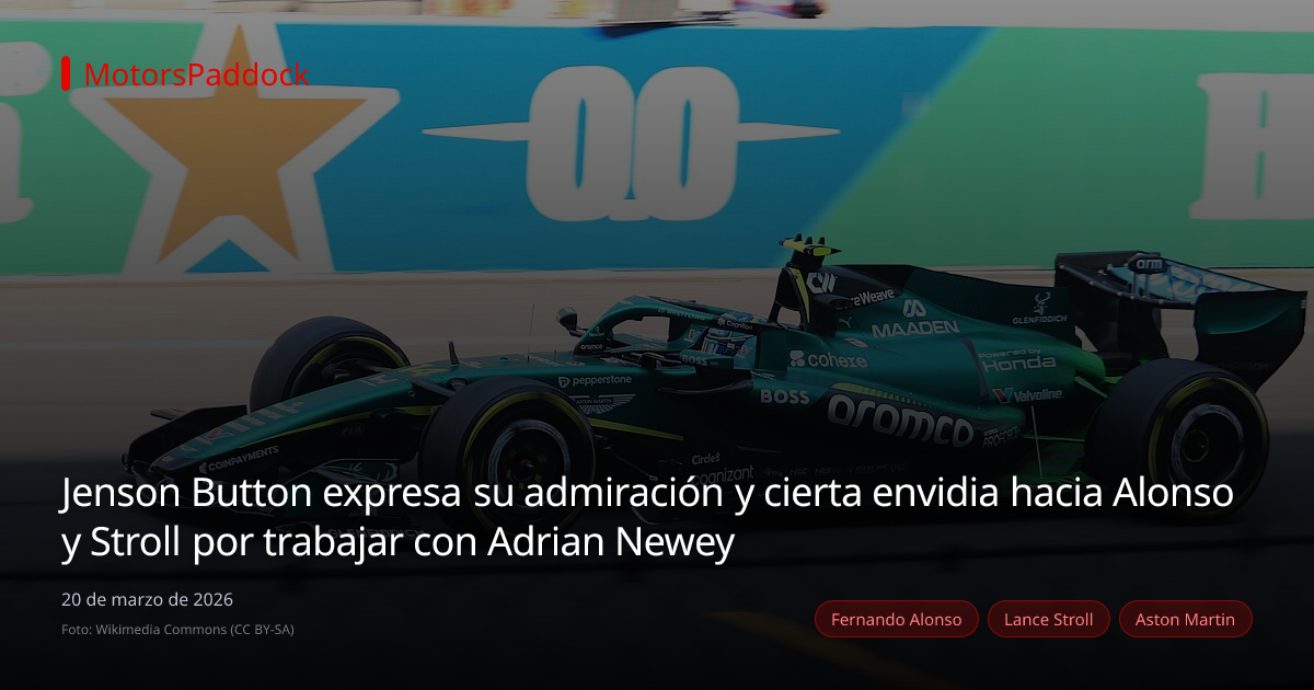Jenson Button expresa su admiración y cierta envidia hacia Alonso y Stroll por trabajar con Adrian Newey