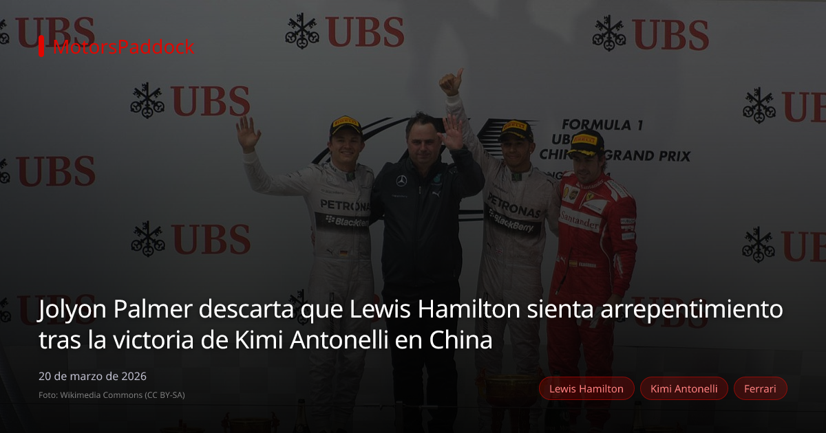 Jolyon Palmer descarta que Lewis Hamilton sienta arrepentimiento tras la victoria de Kimi Antonelli en China