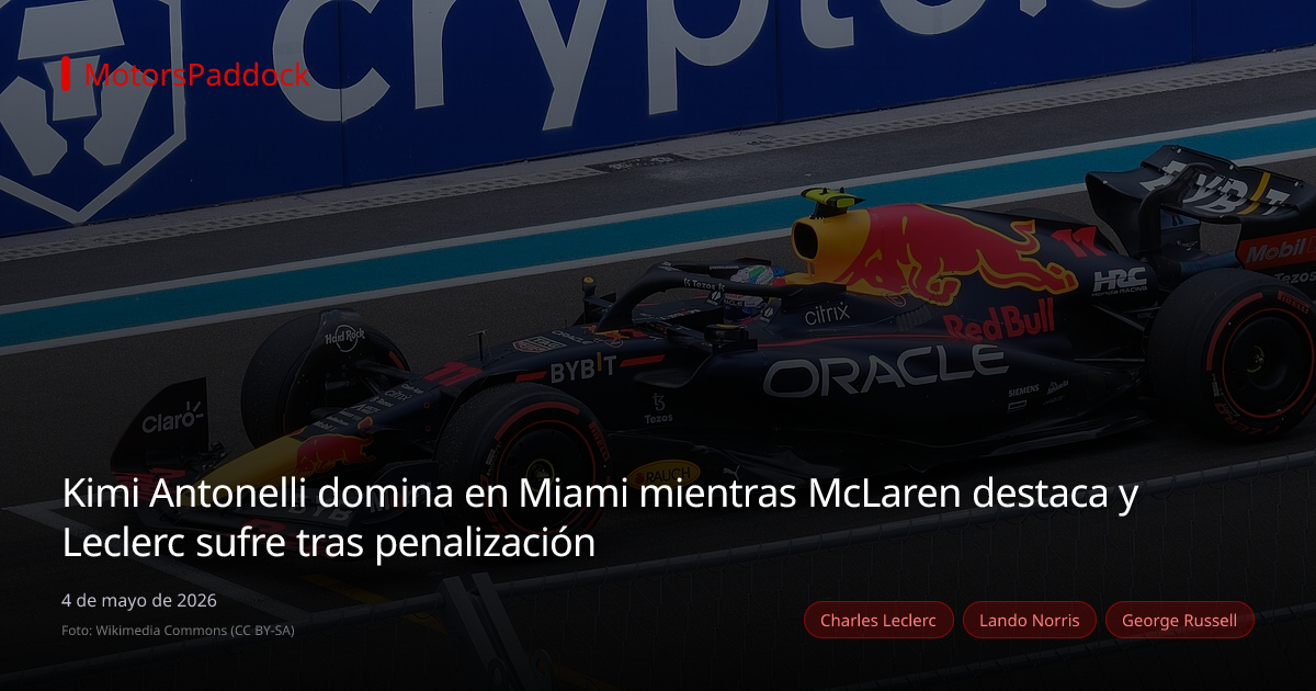 Kimi Antonelli domina en Miami mientras McLaren destaca y Leclerc sufre tras penalización