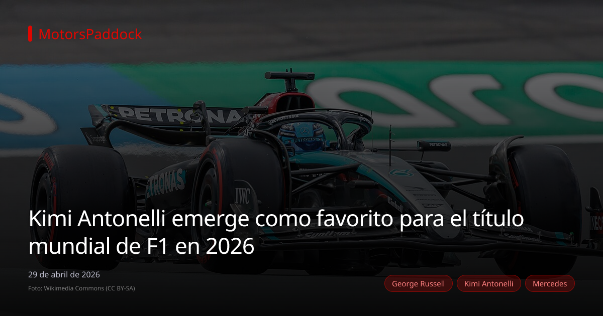 Kimi Antonelli emerge como favorito para el título mundial de F1 en 2026