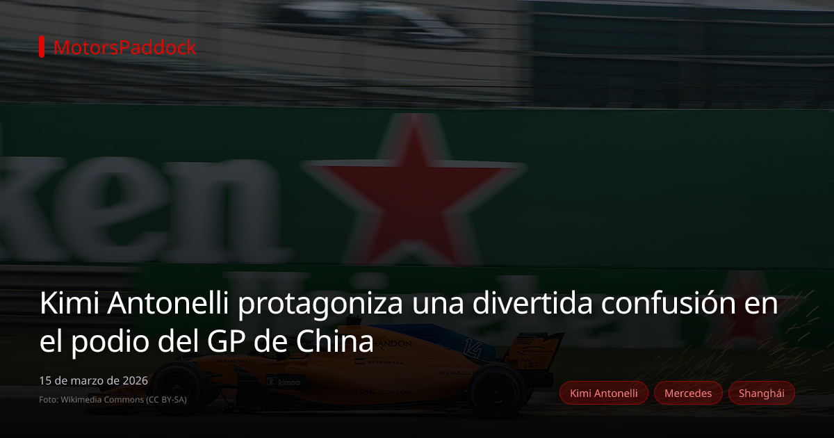 Kimi Antonelli protagoniza una divertida confusión en el podio del GP de China