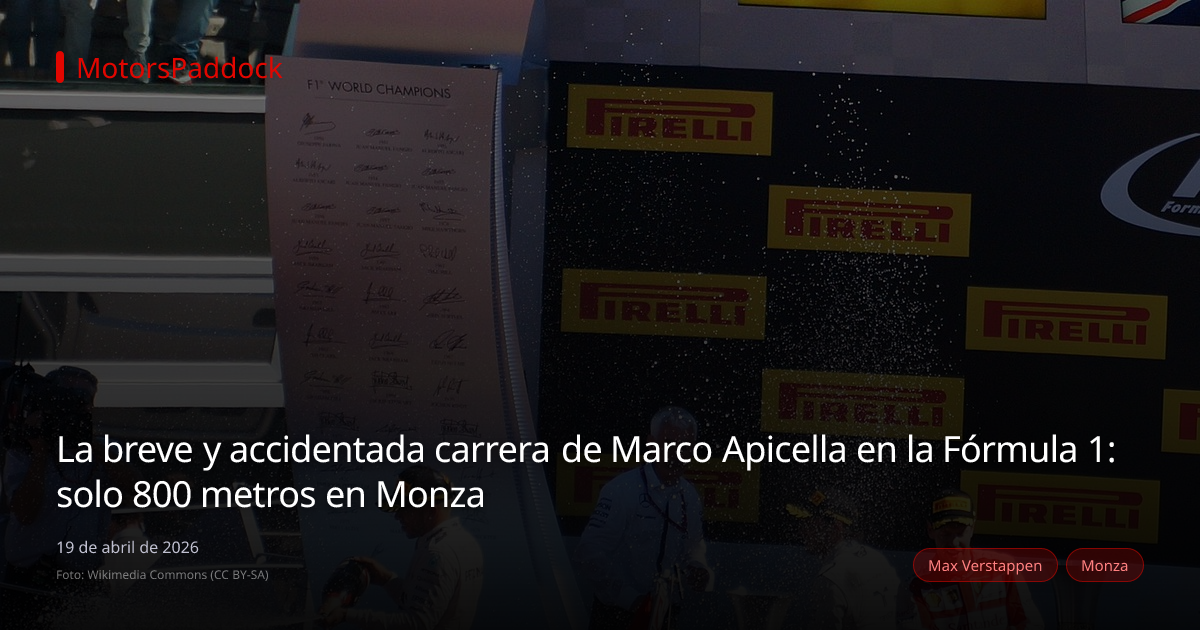 La breve y accidentada carrera de Marco Apicella en la Fórmula 1: solo 800 metros en Monza