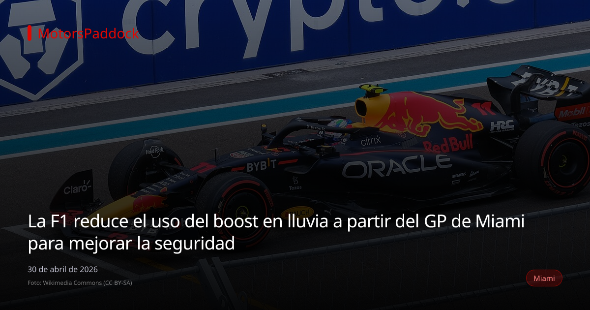 La F1 reduce el uso del boost en lluvia a partir del GP de Miami para mejorar la seguridad