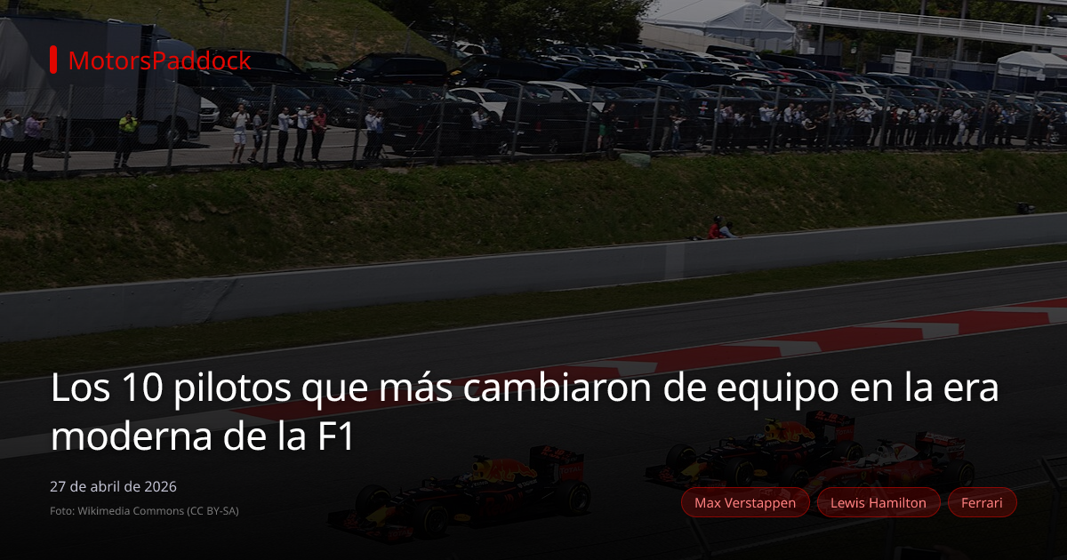 Los 10 pilotos que más cambiaron de equipo en la era moderna de la F1