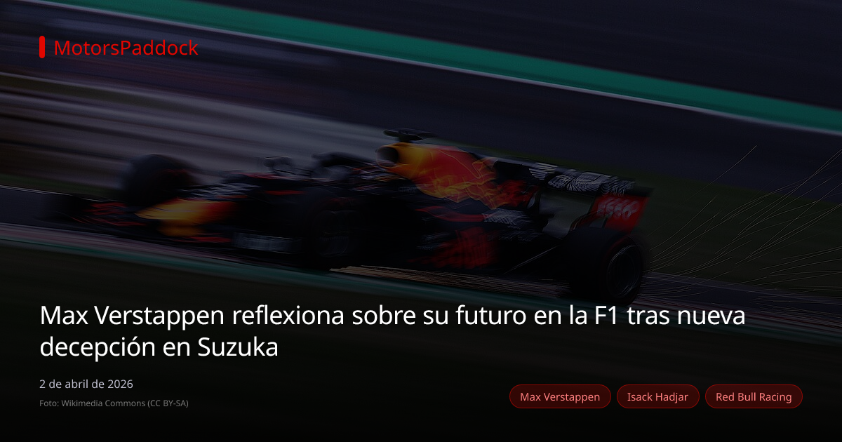 Max Verstappen reflexiona sobre su futuro en la F1 tras nueva decepción en Suzuka