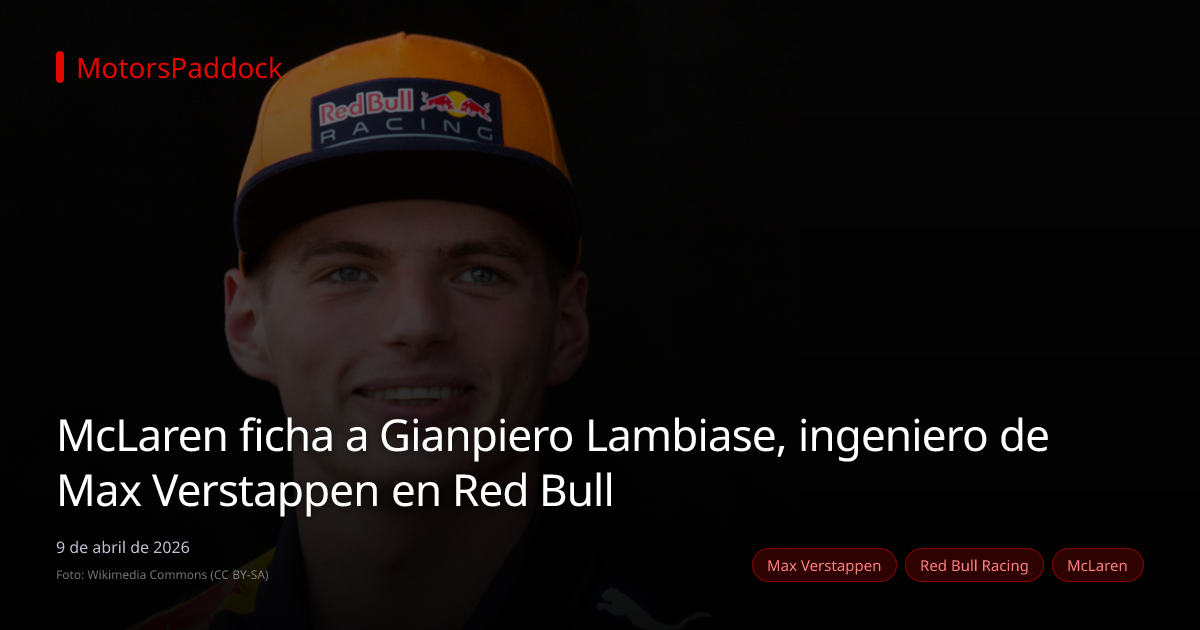 McLaren ficha a Gianpiero Lambiase, ingeniero de Max Verstappen en Red Bull