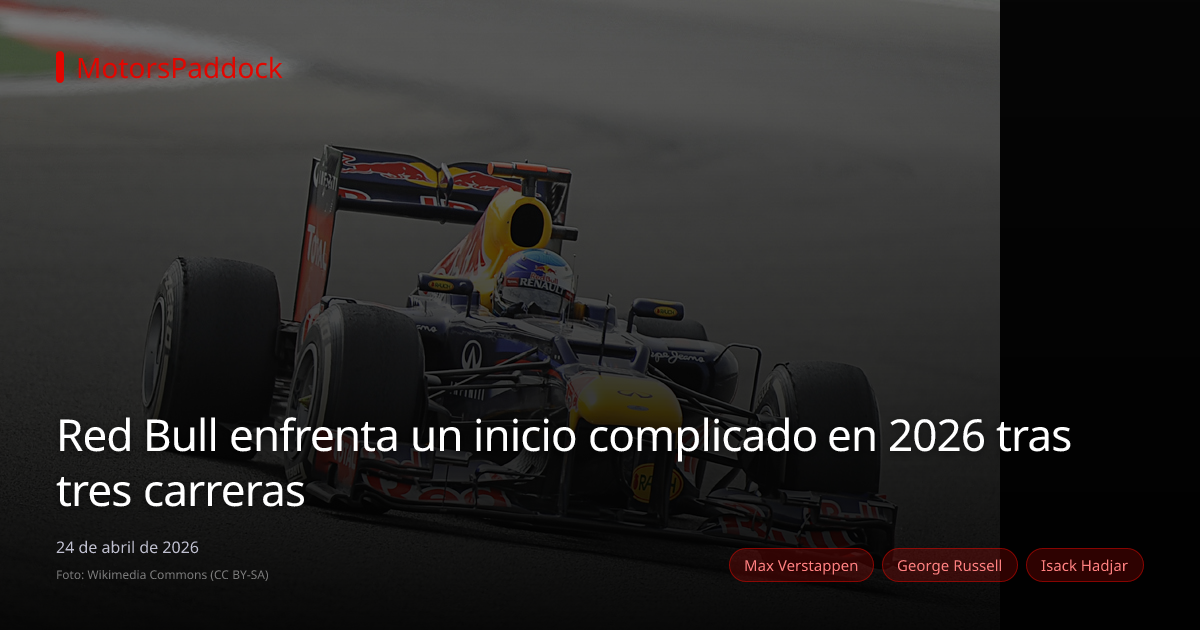 Red Bull enfrenta un inicio complicado en 2026 tras tres carreras