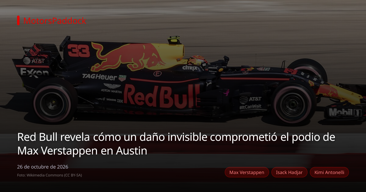 Daño oculto afectó a Verstappen en GP de EE.UU. | MotorsPaddock