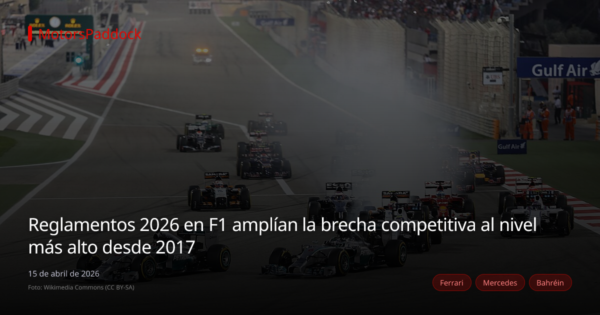 Reglamentos 2026 en F1 amplían la brecha competitiva al nivel más alto desde 2017