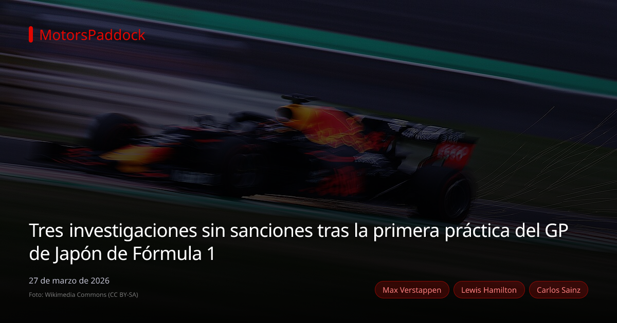 Tres investigaciones sin sanciones tras la primera práctica del GP de Japón de Fórmula 1