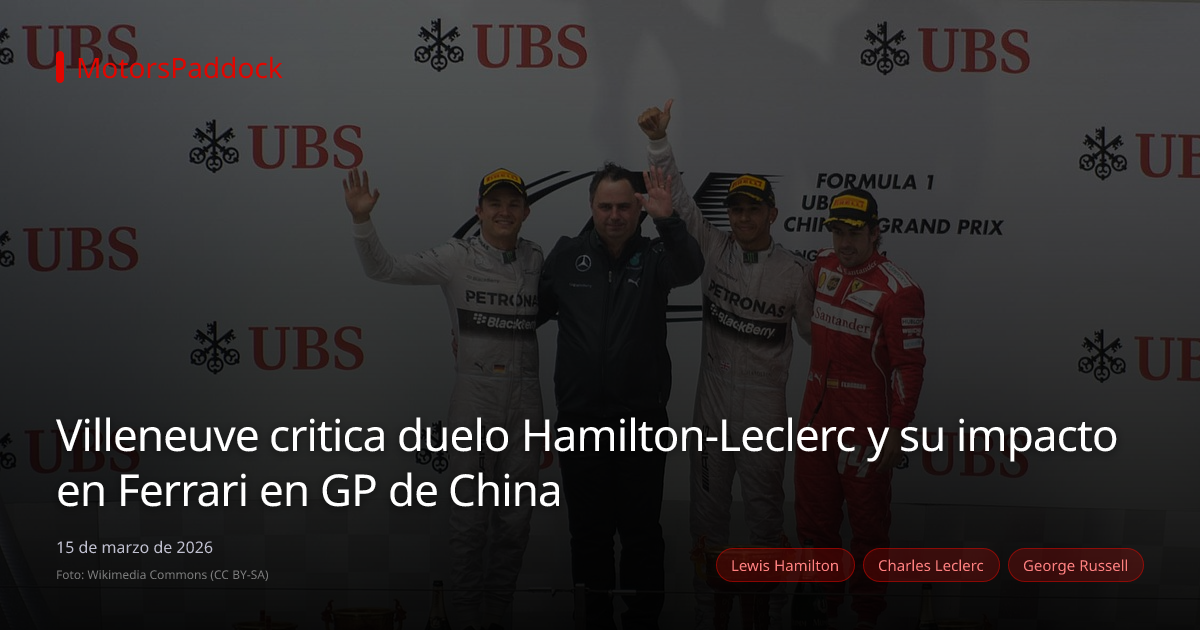 Villeneuve critica duelo Hamilton-Leclerc y su impacto en Ferrari en GP de China